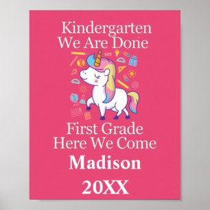 Kindergarten Graduation to First Grade Unicorn  Poster