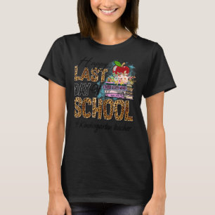 Kindergarten Happy Last Day Of School Summer Leopa T-Shirt