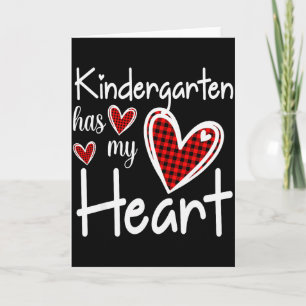 Kindergarten Has My Heart Buffalo Print Teacher Va Card