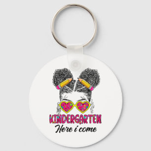 Kindergarten Here I Come Messy Bun Ck To School Af Key Ring