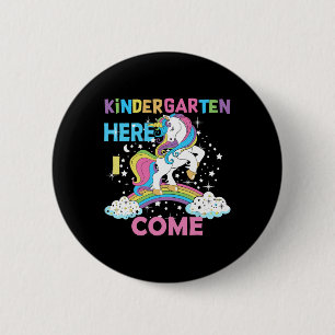 Kindergarten Here I Come School Kindergarten Girl 6 Cm Round Badge
