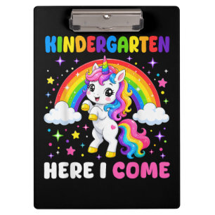 Kindergarten Here I Come Unicorn Back to School Clipboard