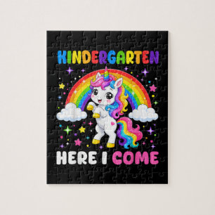 Kindergarten Here I Come Unicorn Back to School Jigsaw Puzzle