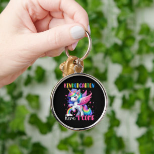 Kindergarten Here I Come Unicorn Back to School Key Ring