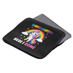 Kindergarten Here I Come Unicorn Back to School Laptop Sleeve