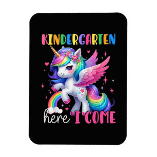 Kindergarten Here I Come Unicorn Back to School Magnet
