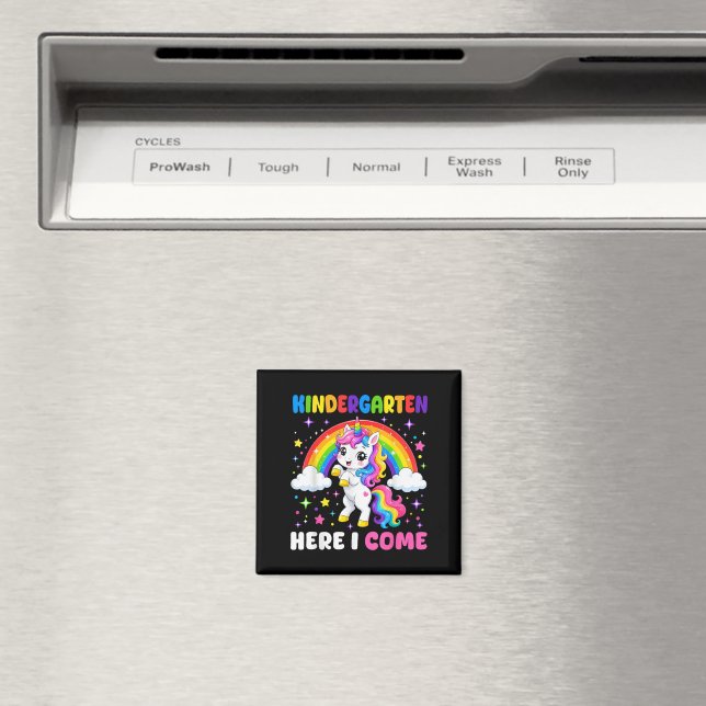 Kindergarten Here I Come Unicorn Back to School Magnet (In Situ (Dishwasher))
