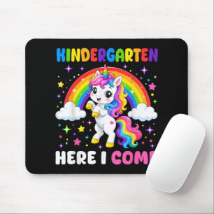 Kindergarten Here I Come Unicorn Back to School Mouse Mat