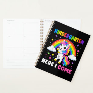 Kindergarten Here I Come Unicorn Back to School Planner