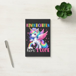 Kindergarten Here I Come Unicorn Back to School Post-it Notes