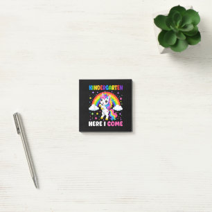 Kindergarten Here I Come Unicorn Back to School Post-it Notes