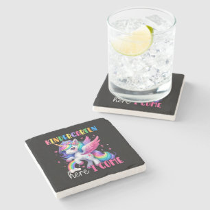 Kindergarten Here I Come Unicorn Back to School Stone Coaster