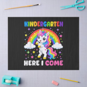 Kindergarten Here I Come Unicorn Back to School Tissue Paper