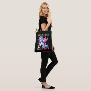 Kindergarten Here I Come Unicorn Back to School Tote Bag