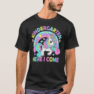Kindergarten Here I Come  Unicorn Girls Back To Sc T-Shirt