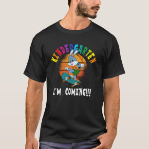 Kindergarten I m Coming Bunny Skateboarding T-Shirt