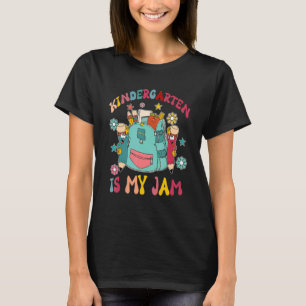 Kindergarten Is My Jam Back to School Teacher Stud T-Shirt