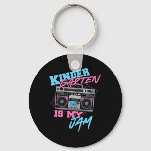 Kindergarten Is My Jam - Vintage 80s Boombox Teach Key Ring