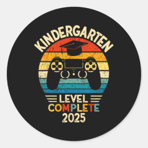 Kindergarten Level Complete 2025 Kindergarten Grad Classic Round Sticker