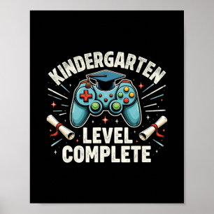 Kindergarten Level Complete Funny Graduation 2025 Poster