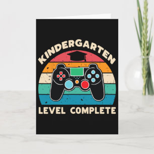 Kindergarten Level Complete Gamer Boy Kinder Gradu Card