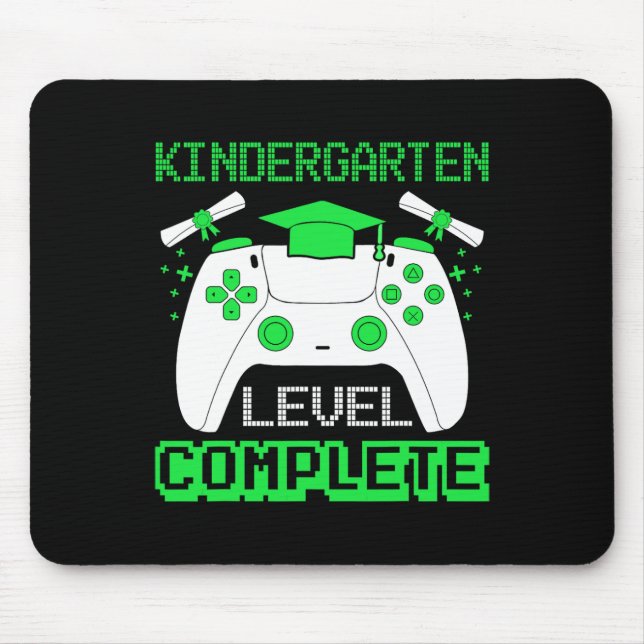 Kindergarten Level Complete Gamer School Graduatio Mouse Mat (Front)