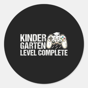 Kindergarten Level Complete Graduation 2025 Gamer Classic Round Sticker