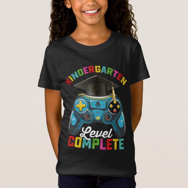 Kindergarten Level Complete Graduation Gaming T-Shirt (Front)