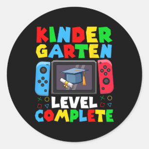 Kindergarten Level Complete Last Day Of School Gra Classic Round Sticker