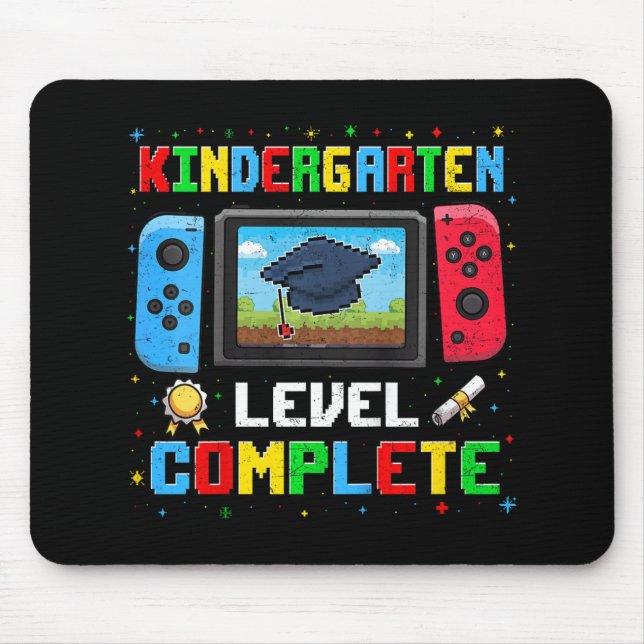 Kindergarten Level Complete Last Day Of School Gra Mouse Mat (Front)