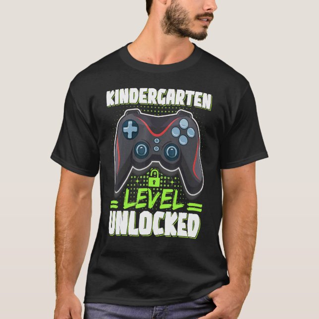 Kindergarten Level Unlocked First Day Of School Vi T-Shirt (Front)