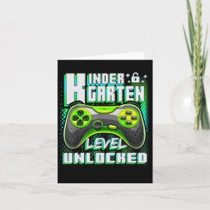 Kindergarten Level Unlocked Funny Gamer Boys Back Card