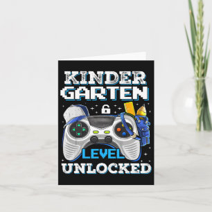 Kindergarten Level Unlocked Funny Gamer Boys Back Card