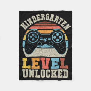 Kindergarten Level Unlocked Gamer 1st Day Of Schoo Fleece Blanket