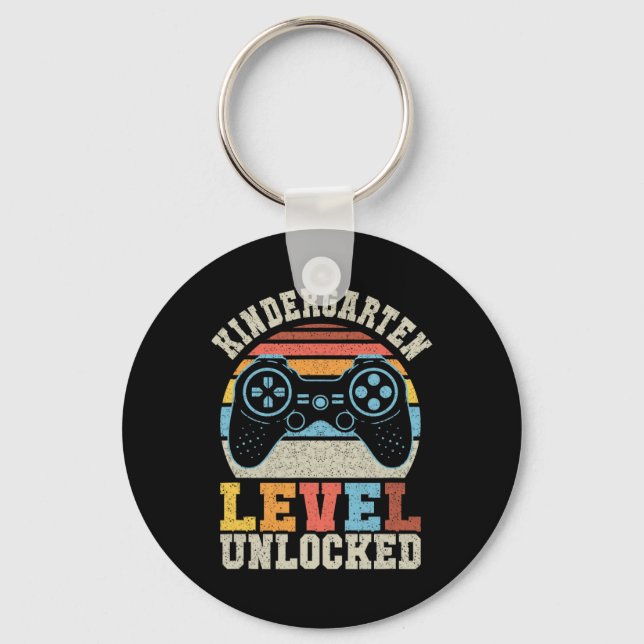 Kindergarten Level Unlocked Gamer 1st Day Of Schoo Key Ring (Front)
