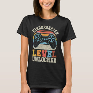 Kindergarten Level Unlocked Gamer 1st Day Of Schoo T-Shirt