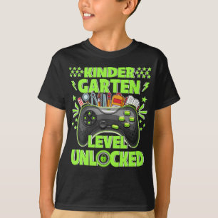 Kindergarten Level Unlocked Gamer First Day Of  T-Shirt