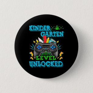 Kindergarten Level Unlocked Video Game Back to Sch 6 Cm Round Badge