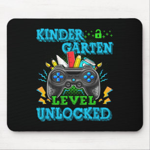 Kindergarten Level Unlocked Video Game Back to Sch Mouse Mat