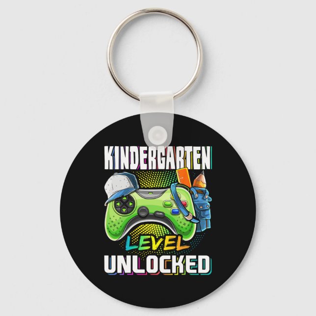 Kindergarten Level Unlocked Video Game Ck To Schoo Key Ring (Front)