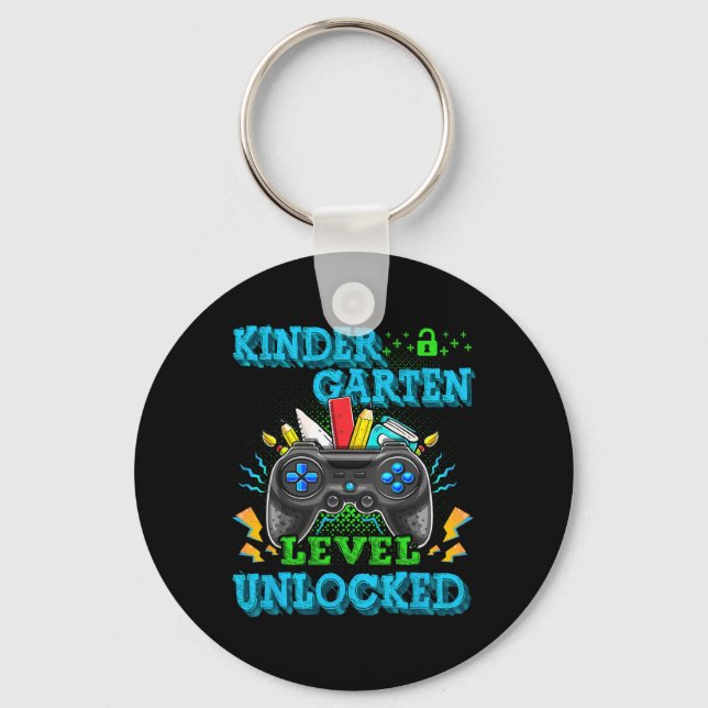 Kindergarten Level Unlocked Video Game Ck To Schoo Key Ring (Front)