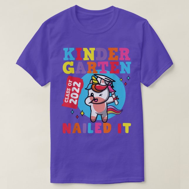 Kindergarten Nailed It Dabbing Unicorn Graduation  T-Shirt (Design Front)