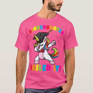 Kindergarten Nailed It Dabbing Unicorn Shirt Gradu
