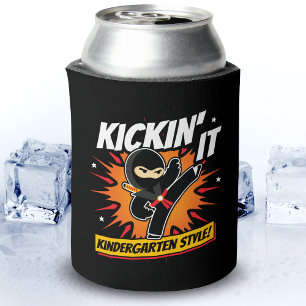 Kindergarten Ninja Kick First Day Back To School Can Cooler