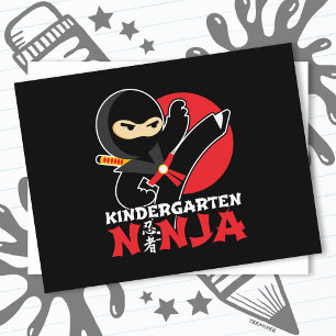 Kindergarten Ninja Kick First Day Back To School Postcard