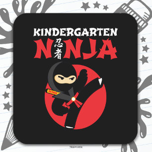 Kindergarten Ninja Kick First Day Back To School Square Sticker