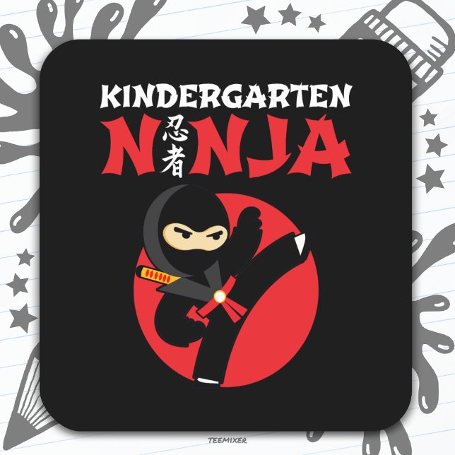Kindergarten Ninja Kick First Day Back To School Square Sticker (Creator Uploaded)