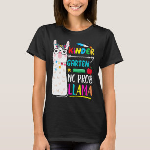 Kindergarten No Prob Llama Teacher Back To School  T-Shirt