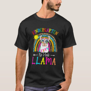 Kindergarten No Prob Llama Teacher Back To School  T-Shirt