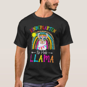 Kindergarten No Prob Llama Teacher Back To School  T-Shirt